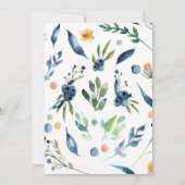 青い花の結婚誓約更新招待状 招待状 (裏面)