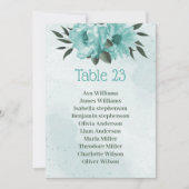 青い花の緑の植物表 招待状 (正面)