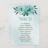 青い花の緑の植物表 招待状 (正面/裏面)