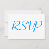 青い花の美しい結婚式RSVP 出欠カード (裏面)