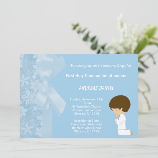 青い花の聖餐式 招待状 (スタンド正面)