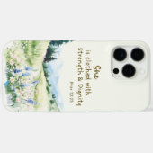 青い花の自然の風景 聖書の詩 箴言 32 Case-Mate iPhoneケース (裏面 (横))