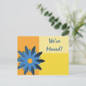 青い花の色のブロックのアドレスの変更 案内ポストカード (スタンド正面)