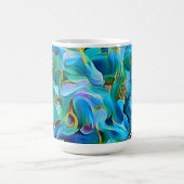 青い花の花びらアートマグ コーヒーカップ (中央)