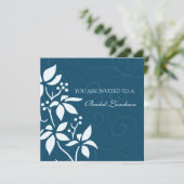 青い花の花嫁の昼食会の招待状カード 招待状 (スタンド正面)