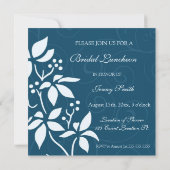 青い花の花嫁の昼食会の招待状カード 招待状 (裏面)
