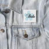 青い花の花嫁のTシャツおよびギフト 缶バッジ (インサイチュ)