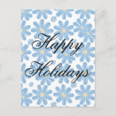 青い花の花柄 - 休日のポストカード ポストカード (正面)