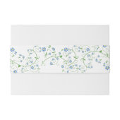 青い花の蔓の招待ラッピングバンド 招待状ベリーバンド (裏面例)