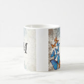 青い花の蝶 コーヒーマグカップ (中央)