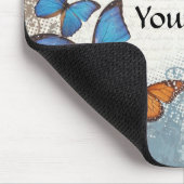 青い花の蝶 マウスパッド (コーナー)