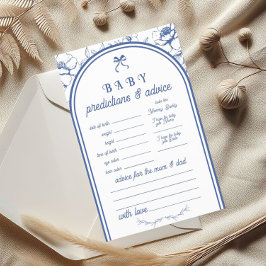 青い花の装飾 ヴィンテージ ベビーシャワー ゲーム チラシ