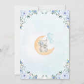 青い花の象の1歳誕生日パーティー 招待状 (裏面)