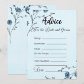 青い花の贈り物 新婦と新郎へのアドバイス 招待状 (正面/裏面)