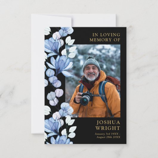 青い花の追悼祈念カード (正面)