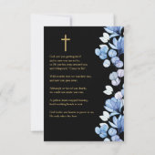 青い花の追悼祈念カード (裏面)