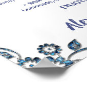 青い花の飲み物リスト ブライダル ウェディング ポスター (角)