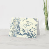 青い花の駆け落ちの発表カード 案内状 (正面)