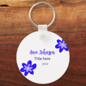 青い花の鳩の名前タイトル年20XX職業 キーホルダー (裏面)