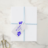 青い花の鳩の名前タイトル年20XX職業 ギフトタグ (より糸つき)