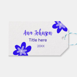 青い花の鳩の名前タイトル年20XX職業 ギフトタグ