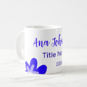 青い花の鳩の名前タイトル年20XX職業 コーヒーマグカップ (正面左)