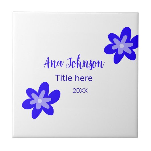 青い花の鳩の名前タイトル年20XX職業 タイル (正面)