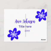 青い花の鳩の名前タイトル年20XX職業 ポストカード (裏面)