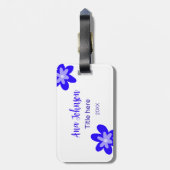 青い花の鳩の名前タイトル年20XX職業 ラゲッジタグ (裏面縦)