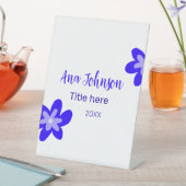 青い花の鳩の名前タイトル年20XX職業 台座サイン (インサイチュ)