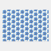 青い花の黄色の中心 ラッピングペーパーシート (正面2)