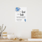 青い花は両側のサインを結婚選ぶ ポスター (キッチン)