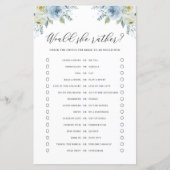 青い花は花嫁よりもむしろブライダルシャワーゲーム (正面)