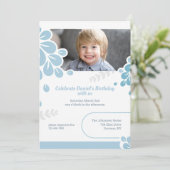 青い花びらの写真 招待状 (スタンド正面)