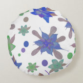青い花びら ラウンドクッション (裏面)