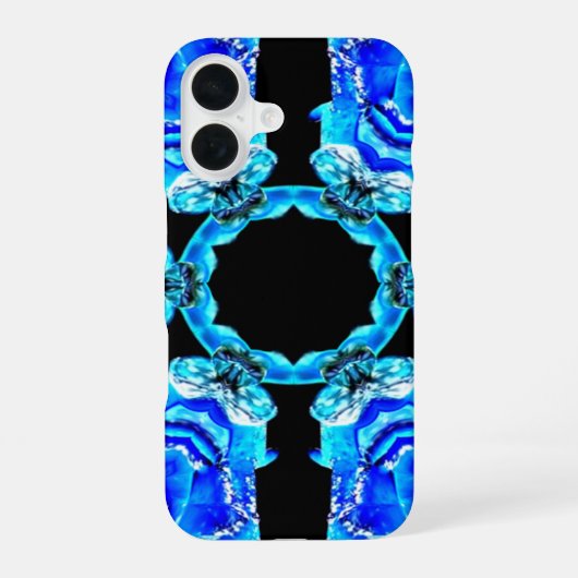 青い花びら iPhone 16ケース (裏面)