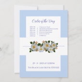 青い花をモチーフにした結婚式の招待状 招待状 (裏面)