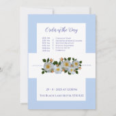 青い花をモチーフにした結婚式の招待状 招待状 (裏面)