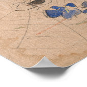 青い花を持つクモとくもの巣 | ジョセフ・クラホール ポスター (角)