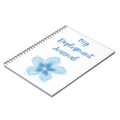 青い花を持つマイデプロイジャーナル ノートブック (左側)