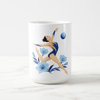 青い花を持つ体操選手 コーヒーマグカップ