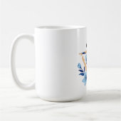 青い花を持つ体操選手 コーヒーマグカップ (左)