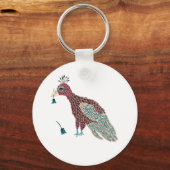 青い花を持つ赤い鳥 キーホルダー (裏面)