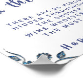 青い花を見つけるリングや輪ブライダルシャワーゲームサイン ポスター (角)