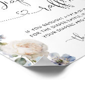 青い花エレガントおむつラッフルポスター ポスター (角)