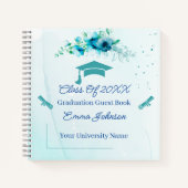 青い花エレガント卒業カスタマイズ可能 ノートブック (正面)