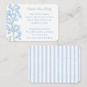 青い花エレガント男の赤ちゃんシャワー持って本 エンクロージャーカード (正面/裏面)