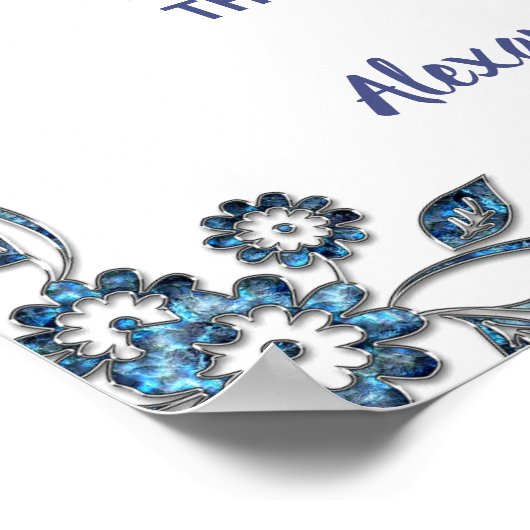 青い花サイドではなくシートを選結婚択 ポスター (角)