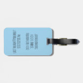 青い花パターン象のモノグラム ラゲッジタグ (裏面横)