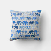 青い花パターン象 クッション (裏面)